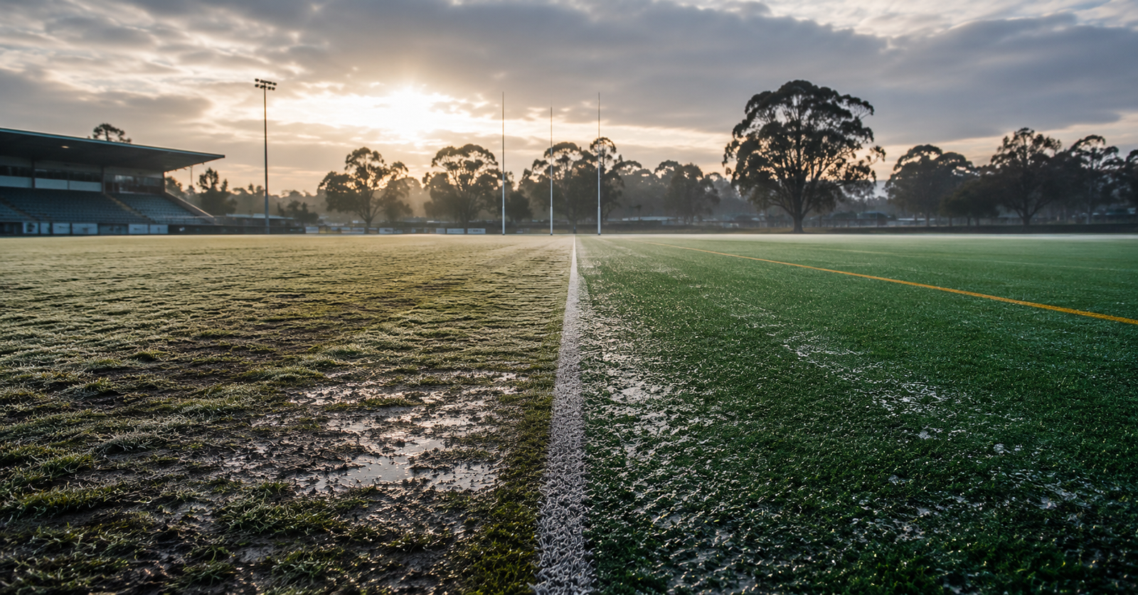 Winter weather affecting outdoor sports surfaces in Australia