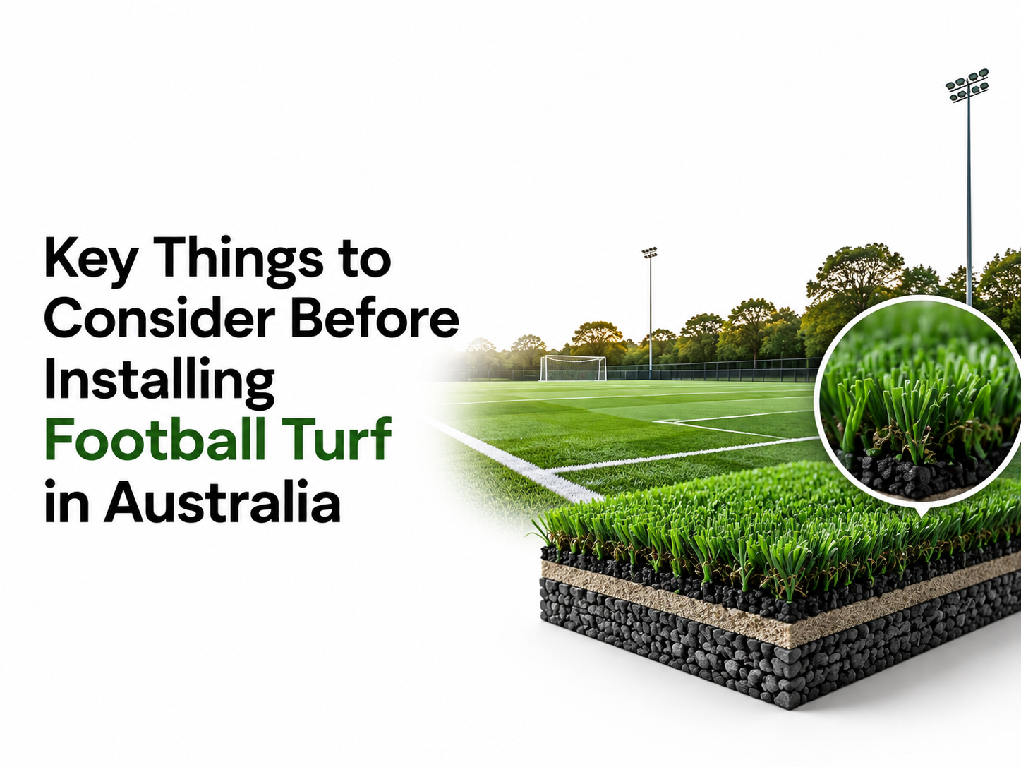 Football turf installation in Australia with synthetic grass playing surface
