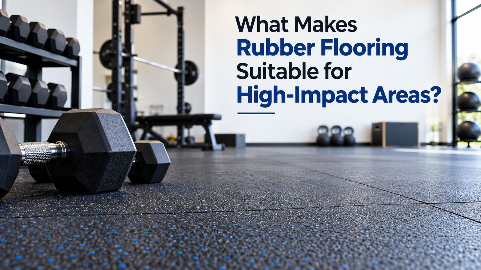 Rubber flooring for fitness centres